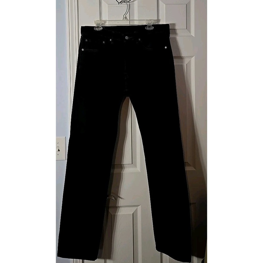 Levi's 505 Black Jeans Men's‎ Denim 34x34 (36x33 1/2) Made In 2017